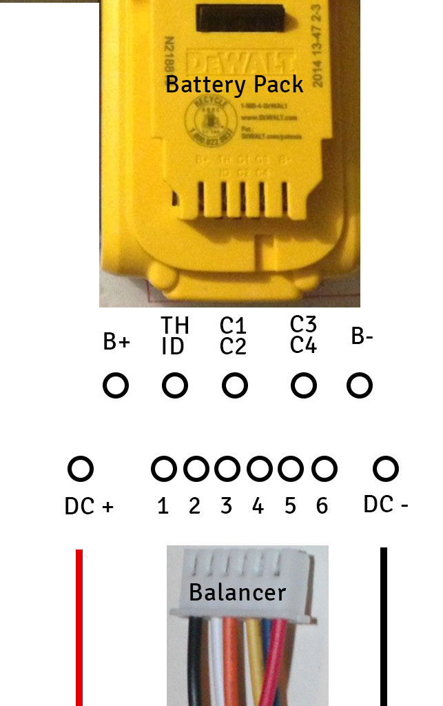 How to balance charge a Powertool Battery Pack with a RC ... makita battery charger wiring diagram 